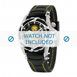 Festina correa de reloj F16272-4 Caucho Negro 22mm + costura amarilla