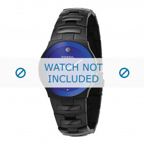 Fossil correa de reloj FS4281 Acero inoxidable Negro 22mm