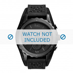 Correa de reloj Fossil JR1510 Cuero Negro 22mm