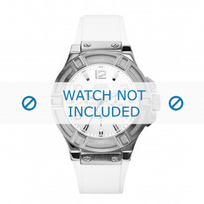Guess correa de reloj W0247G1 / U0247G1 Silicona Blanco 22mm