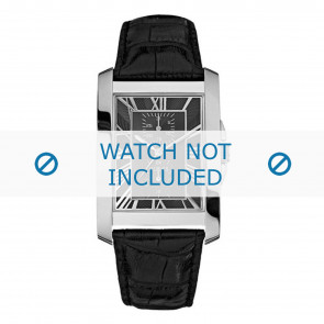 Guess correa de reloj W10213G1 Cuero Negro + costura negro