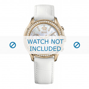 Hugo Boss correa de reloj 1502261 / HB-105-3-34-2362S / HB659302326 Cuero Blanco 20mm + costura blanca
