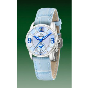 Correa de reloj Jaguar J624-2 Cuero Azul claro 17mm