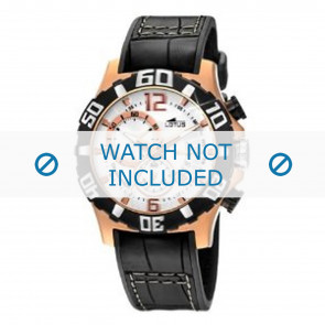 Lotus correa de reloj 15535 Cuero Negro + costura negro