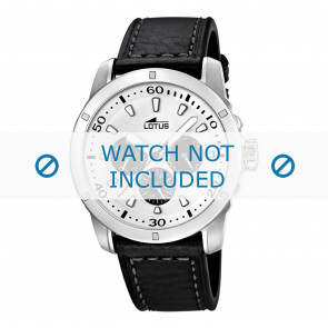 Lotus correa de reloj 15811 / 15688/3 Cuero Negro 23mm + costura gris