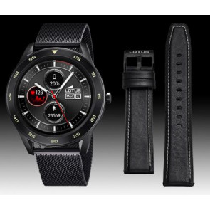 Correa de reloj Lotus 50010/1 / BA04396 Milanesa Negro