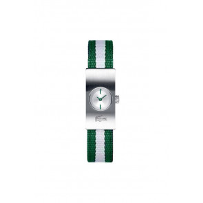 Lacoste correa de reloj 2000317 / LC-06-3-14-0011 Cuero Verde 13mm + costura verde