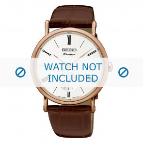 Seiko correa de reloj 6G28-00X0-SRK038P1-SRK040P1 Piel de cocodrilo Marrón 21mm