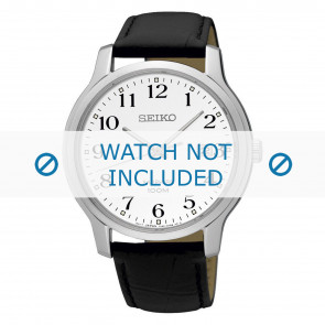 Correa de reloj Seiko 7N42-0GE0 / SGEH69P1 / 4LR1JE Cuero Negro 20mm