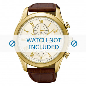 Correa de reloj Seiko 7T62-0LJ0 / SNAF72P1 / L0BB012K0 Piel de cocodrilo Marrón 22mm