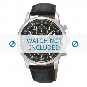 Correa de reloj Seiko 7T92-0LT0 / SNDC33P1 / 4LR1JE Piel de cocodrilo Negro 20mm