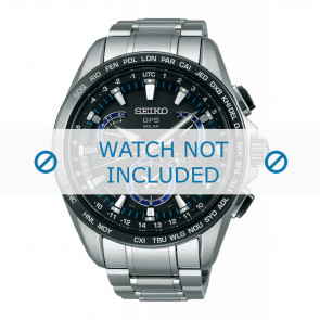 Seiko correa de reloj SSE101J1 / 8X53 0AS0 Metal Plateado 22mm