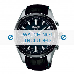 Correa de reloj Seiko 8X22-0AG0 / SSE115J1 / L0CK01BJ9 Cuero Negro 22mm