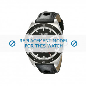 Correa de reloj Tissot T044-430-26-051-00 / T610029600 Cuero Negro 21mm