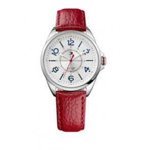 Tommy Hilfiger correa de reloj  TH-189-3-14-1309 / TH1781265 Cuero Rojo + costura roja