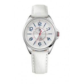 Tommy Hilfiger correa de reloj TH-189-3-14-1309 / TH679301480 Cuero Blanco + costura blanca