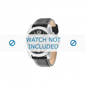 Timberland correa de reloj 14518JS-02A Cuero Negro 24mm + costura blanca