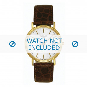 Correa de reloj Tissot T870.970.122 / T600013060 Piel de cocodrilo Marrón oscuro 18mm