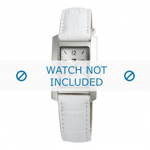 Tommy Hilfiger correa de reloj TH-27-3-14-0656 - TH679300883 / 1780696 Piel de cocodrilo Blanco 15mm + costura blanca