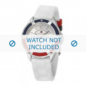 Tommy Hilfiger correa de reloj TH-47-3-14-0710 TH679300947 / 1780746 Caucho Blanco 17mm