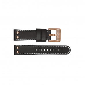 TW Steel correa de reloj TWB15 Cuero Negro 24mm + costura blanca