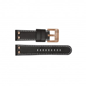 TW Steel correa de reloj TWB16 Cuero Negro 24mm + costura blanca