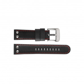 TW Steel correa de reloj TWB411L Cuero Negro 24mm + costura roja