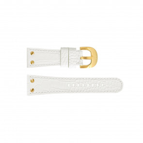 TW Steel correa de reloj TWB86 Cuero Blanco 26mm + costura blanca