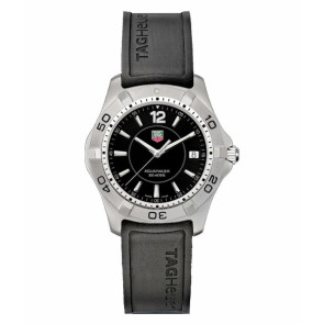 Correa piel negra perforada reloj TAG Heuer Carrera FC6205 20mm