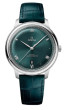 Correa de reloj Omega 43413402010001 / De Ville Cuero de cocodrilo Verde 19mm