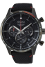 Correa de reloj Seiko SSB359P1 / 8T63-00L0 / L0KF011N0 Cuero/Textil Negro 22mm