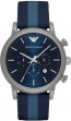 Correa de reloj Armani AR1949 Cuero/Textil Azul 22mm