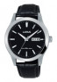 Lorus correa de reloj RXN27DX9 / VX43 X097 / RHG087X Cuero Negro 20mm + costura negro