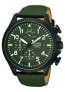 Pulsar correa de reloj VD50-X019-PS6055X1 Cuero Verde 20mm + costura verde