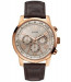 Guess correa de reloj W0380G4 Cuero Marrón oscuro 22mm + costura marrón