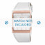 Boccia correa de reloj 3143-02-BO3143-02-40 Cuero Blanco + costura blanca