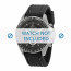 Fossil correa de reloj CH-2573 Goma Negro 22mm + costura blanca