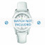Lacoste correa de reloj LC-11-3-18-0132 / 2000453 Cuero Blanco + costura blanca