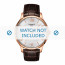 Tissot correa de reloj T063.610.36.038.00 Cuero Marrón oscuro 20mm + costura marrón